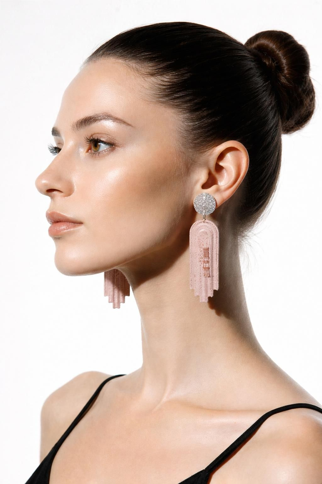 Boucles Totem - Collection Nude argenté 