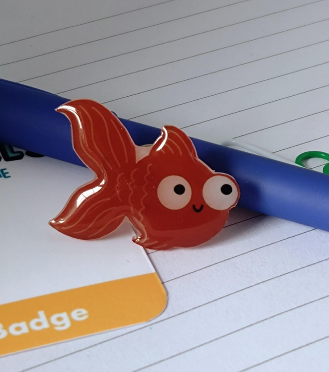 Goldfish pin badge
