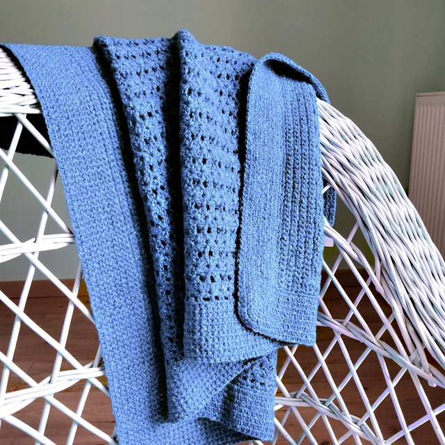 Petit plaid bleu chiné