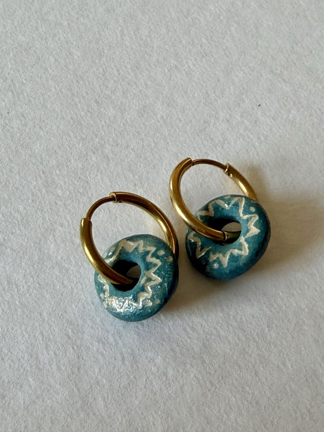 Surf Crest Celeste Thick Hoop Earrings