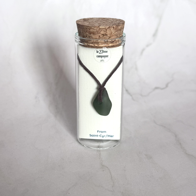 Collier Trésor marin cordon vert foncé