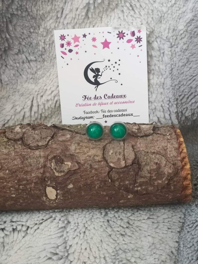 Puces d'oreilles Chrysoprase 