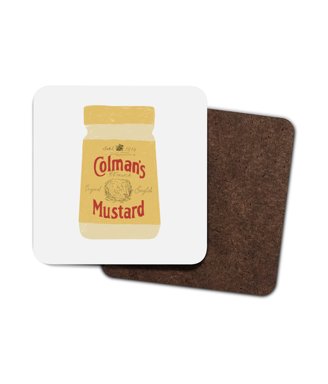 Mustard - Illustrated Hardback Coaster 7x7cm 