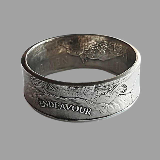 New Zealand Fifty Cents 1985 Coin Ring     