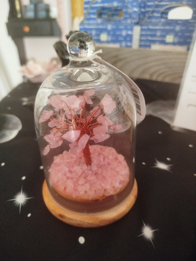 Dôme en verre – Arbre de Vie en Quartz Rose