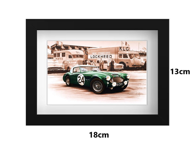 Small Framed Postcard Austin Healey 3000