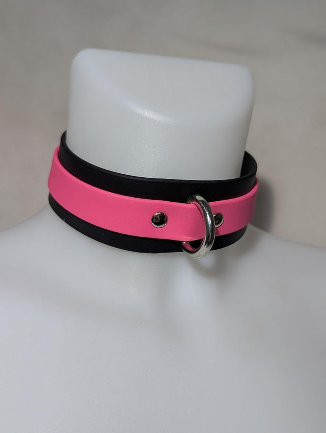 Collier "calliopé" 38mm rose passion en Biothane 🌱