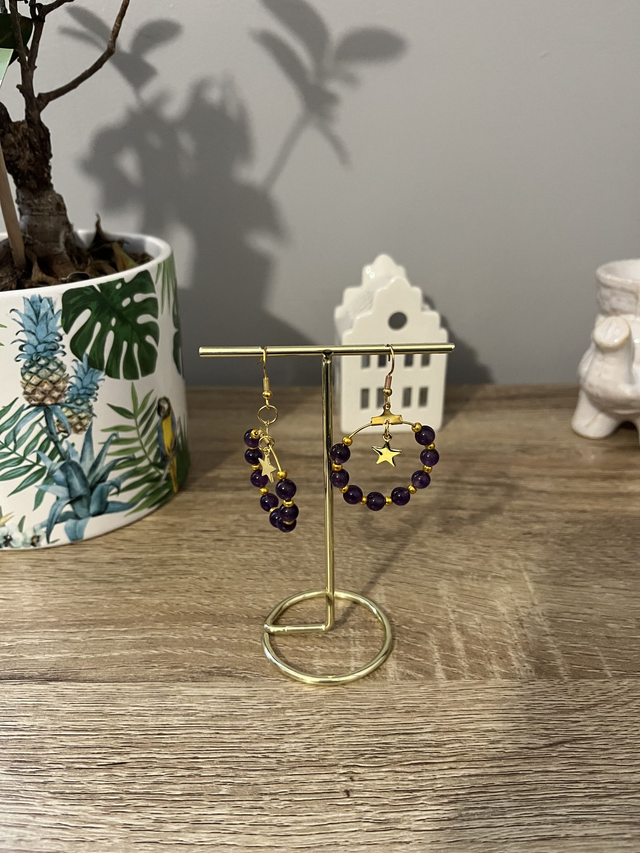 Boucles d’oreilles pierre améthyste