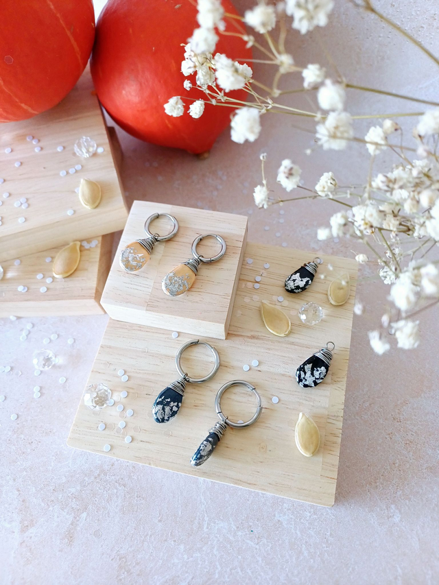 &quot;Les Étincelles&quot; - Intemporelle Argenté- Créole interchangeable 