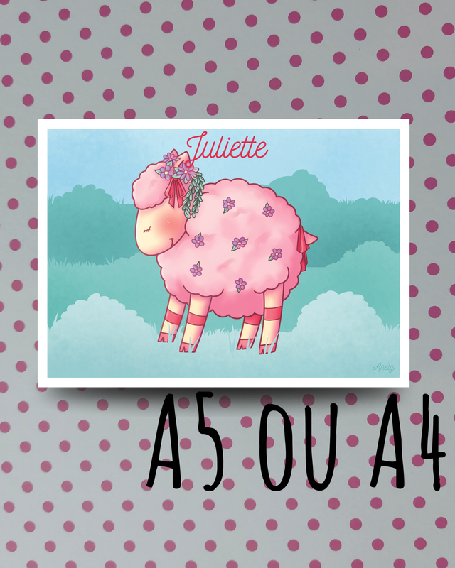 Affiche Animal personnalisée avec prénom