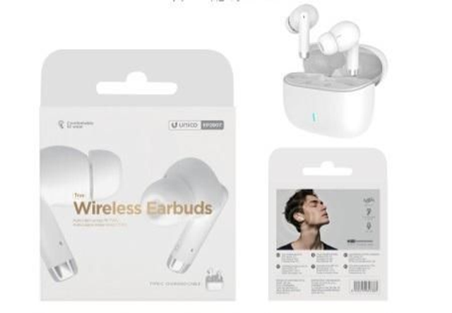 UNICO WIRELESS EARBUDS  (BLANCO) GOMAS