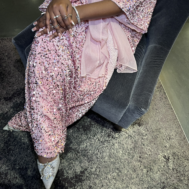 Pink Sequin Abaya