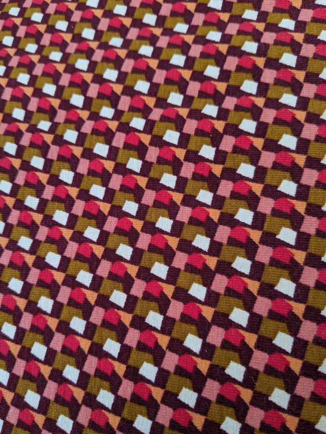 Berry Organic Cotton Lycra with Block Design