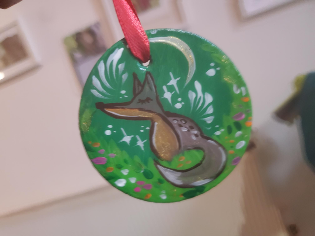 "The Fox" Clay Ornament 