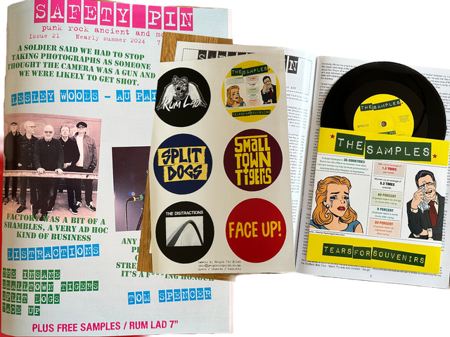 Tears For Souvenirs 7" Single and Safety Pin Magazine issue 21