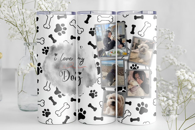 I Love My Dog Photo Tumbler