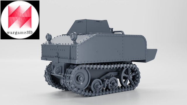 Wargame3D - 1/72 Belgian Vickers Utillity Tractor Cavalry version