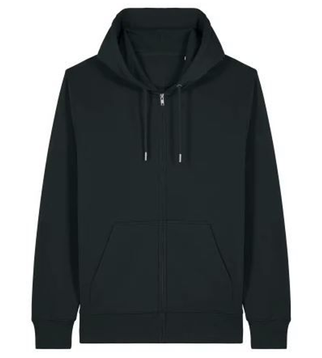 black hoodie (choose your text) size S