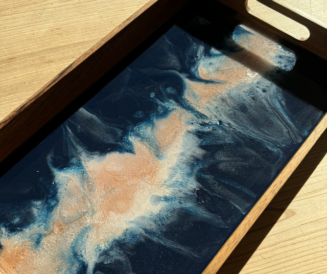 Plateau bois et résine epoxy