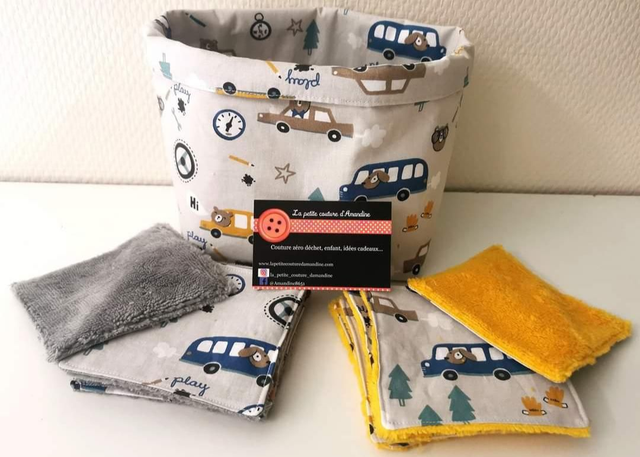 Panière et ses cotons voitures 