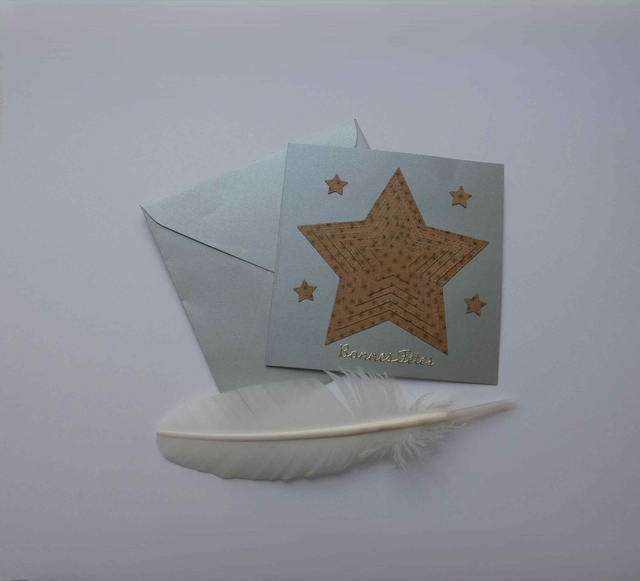 L'étoie de Noël de la carte argentée