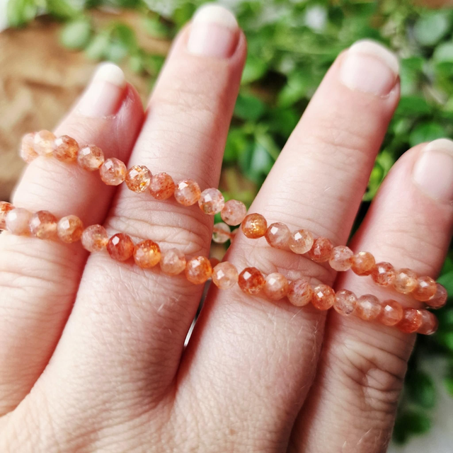 Faceted sunstone bracelet 