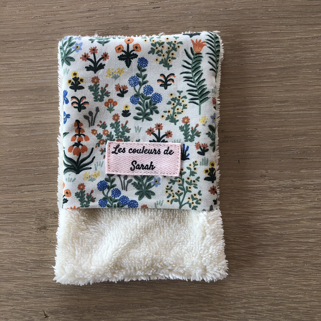 Gant démaquillant, fleurs des champs 