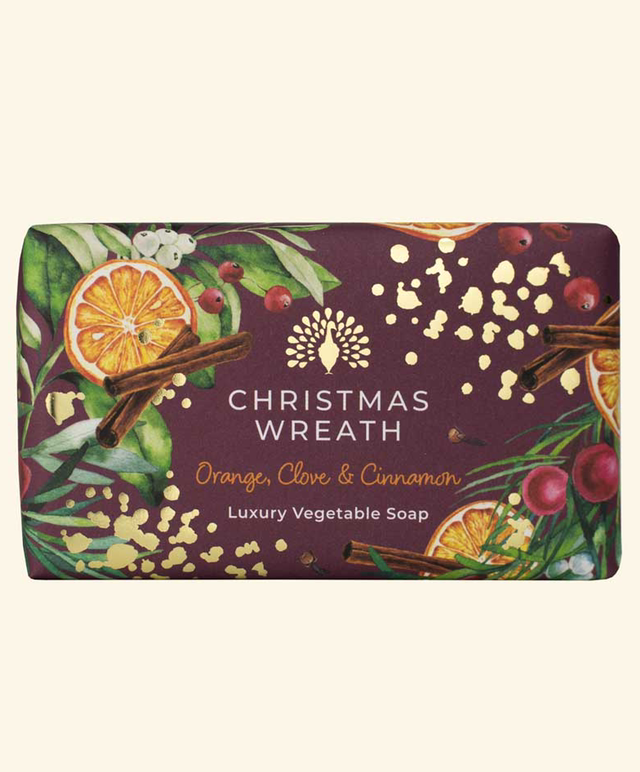 Cosmetics Christmas Wreath - Orange, Clove &amp; Cinnamon Soap