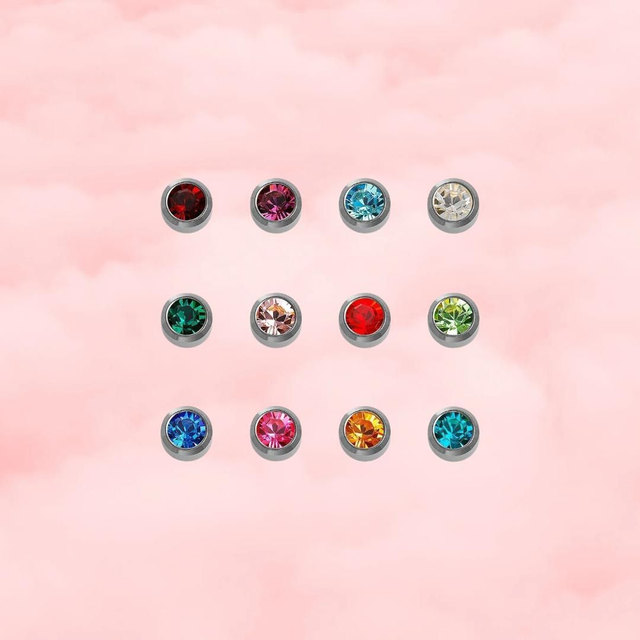 Titanium Assorted birthstones Caflon (12)