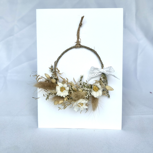 Bespoke - Dried flower mini wreath card