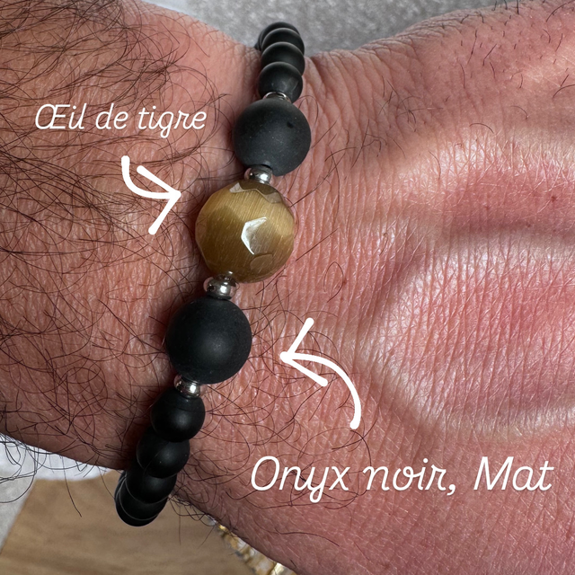 Bracelet homme en pierres naturelles. 