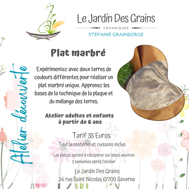 Atelier découverte de la technique du nériage _ Plat en terre mêlées