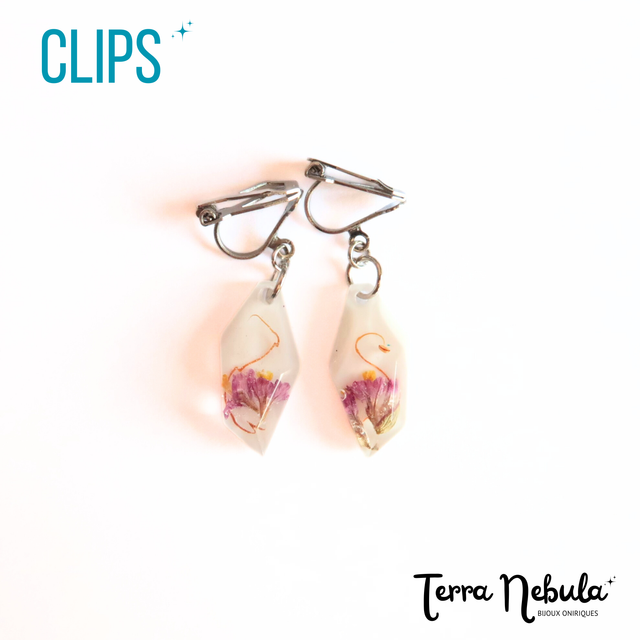 Boucles d&#039;oreilles Clips Fleuris Jardin d&#039;été | BO246F
