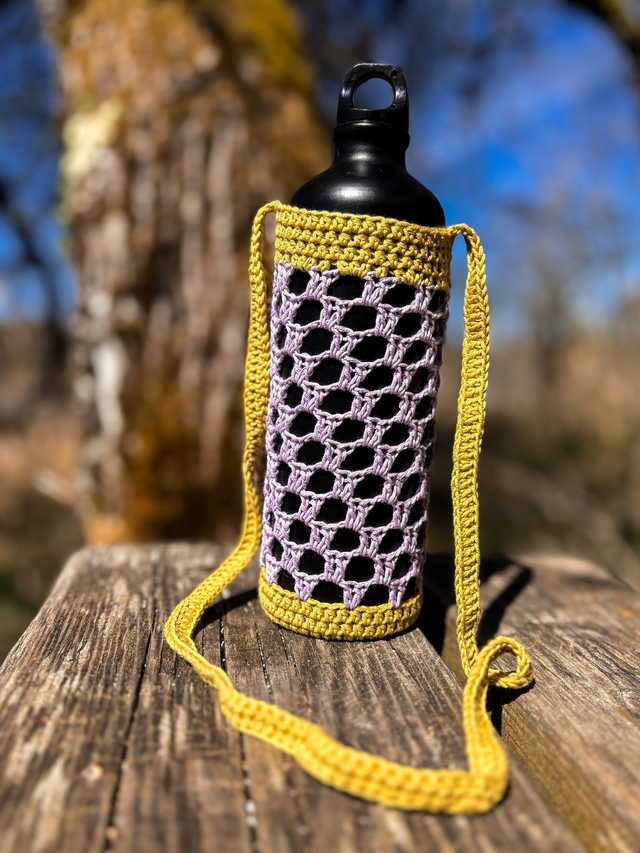 Porte-gourde en crochet - Coton 