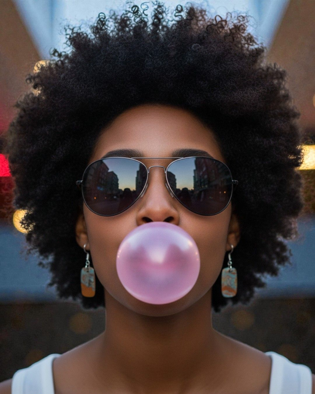 Mokume gane rounded rectangle earrings