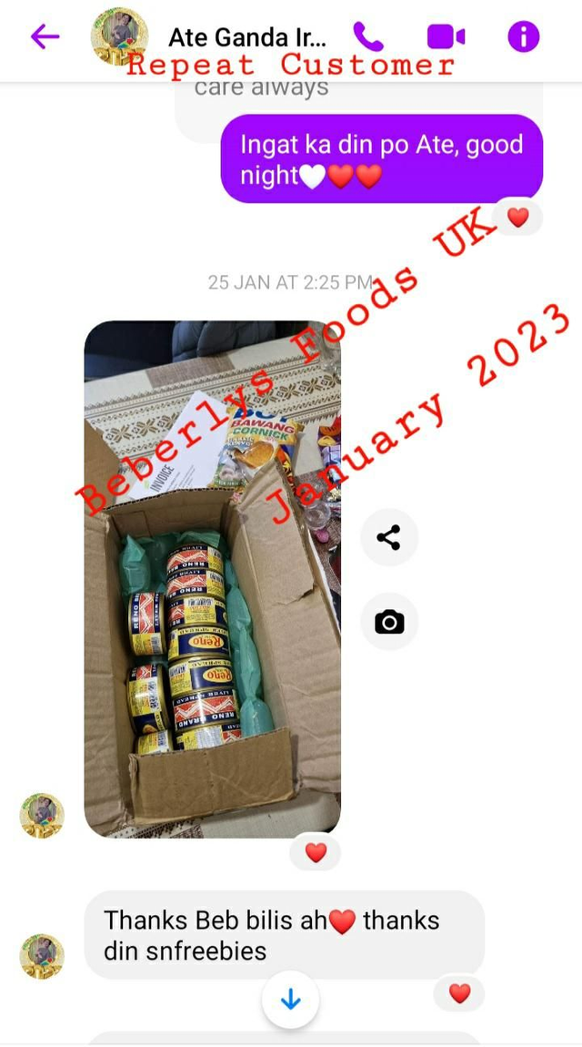 Customer: Ate Ireene ( London January 2023)