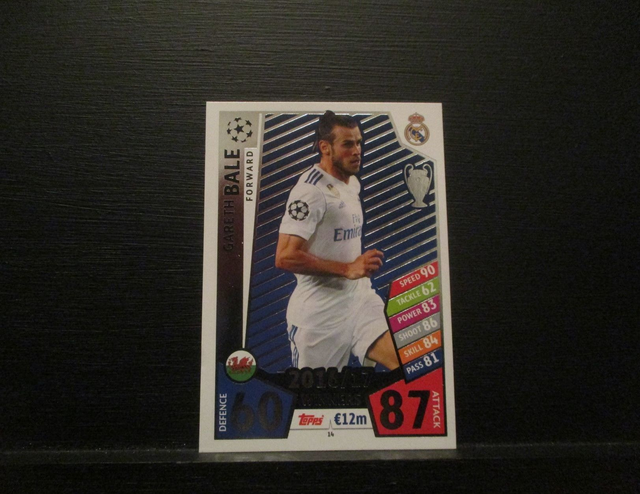Gareth Bale - UEFA Champions League Match Attax 2017/18 Original Trading Card #14