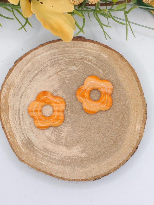 Fleurs Amaya marbré orange 