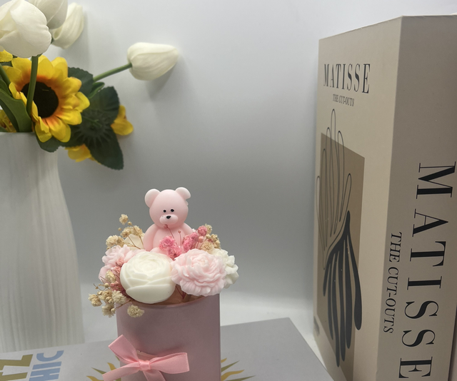 Bouquet câlin fleuri poudre de riz