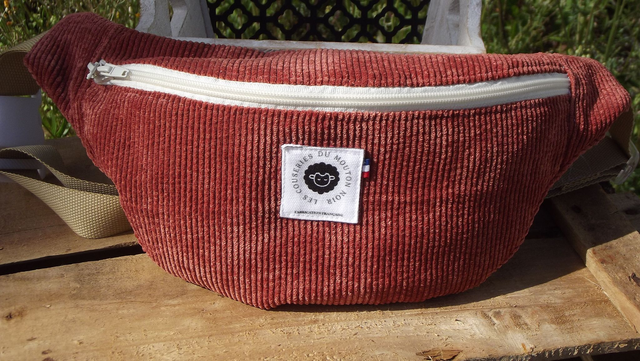 Sac banane tissu velours