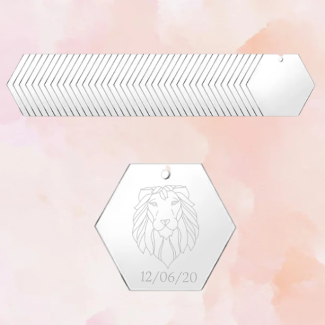 Porte-clé Hexagonal à Graver