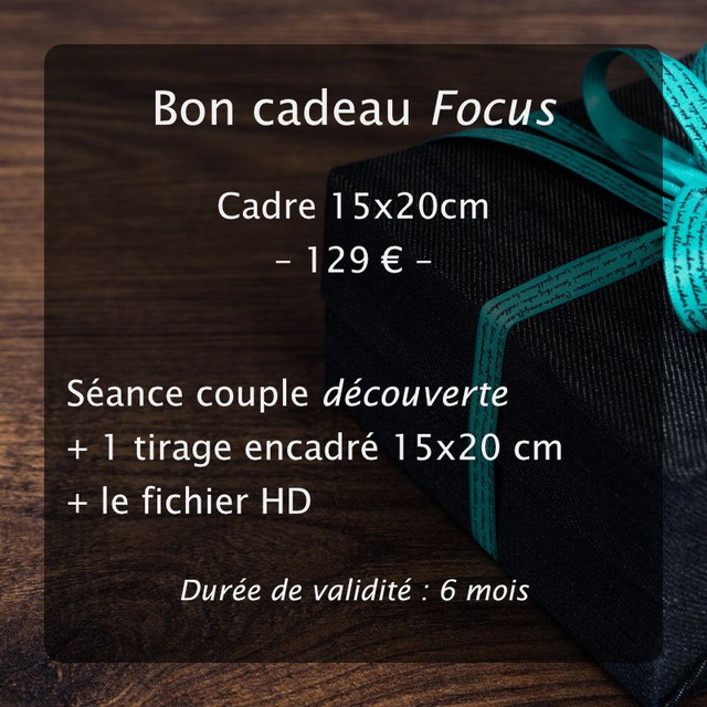 Bon cadeau "Portrait de couple" - Focus - 15x20 cm