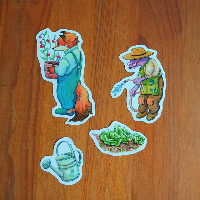 Lot de 4 stickers "Jardin" 