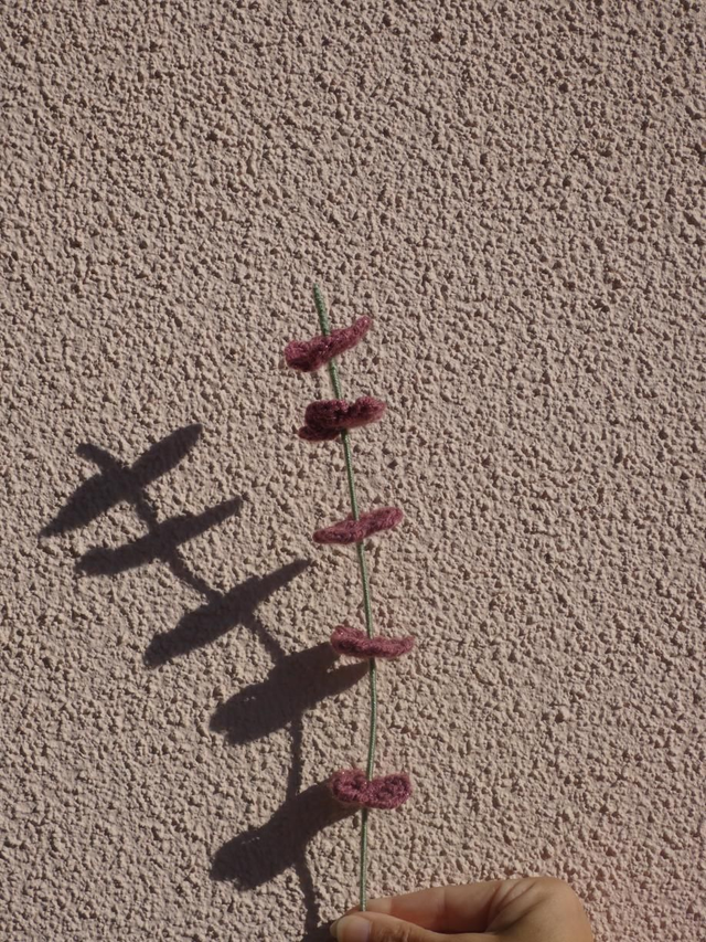 Tige vieux rose pailleté 