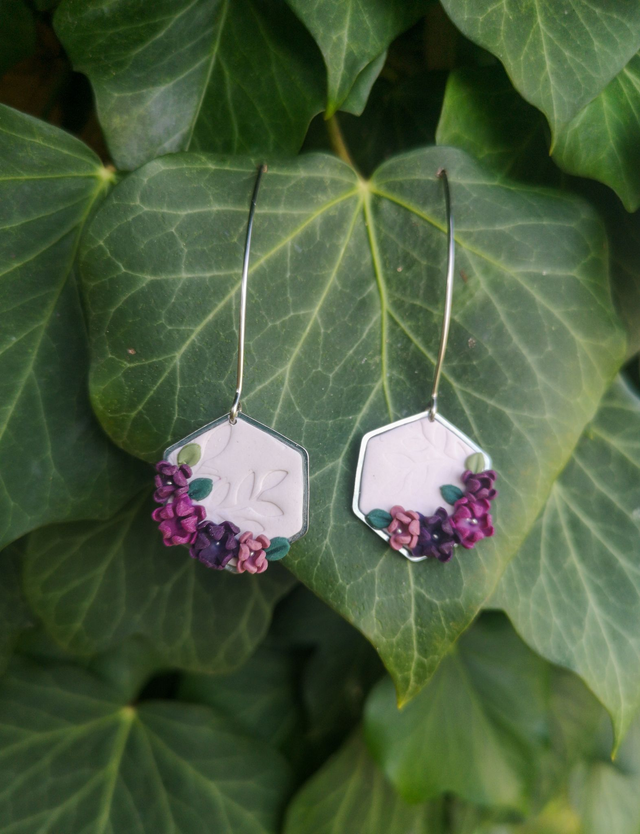 Collection Florale Prune du Jardin - Boucles d&#039;oreilles Alicia