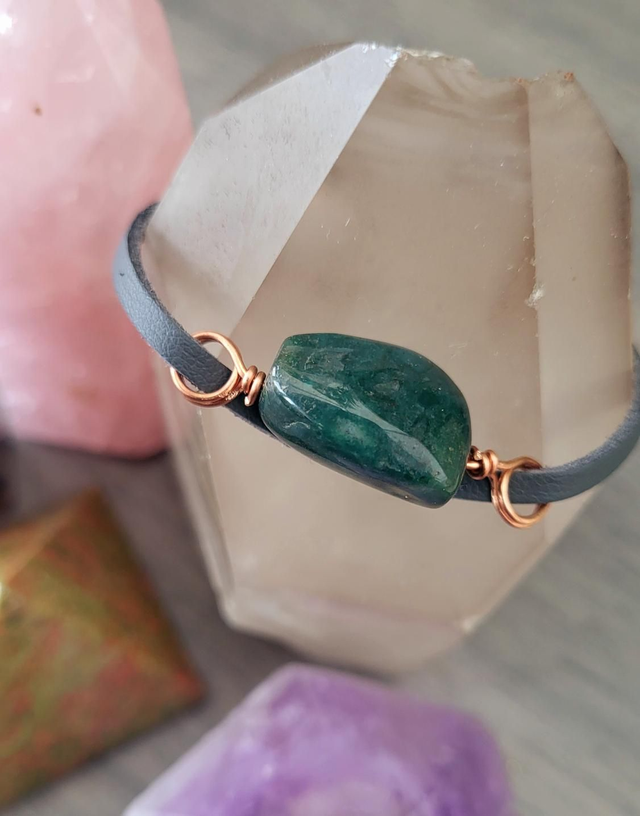 Bracelet/Anklet- green agate 