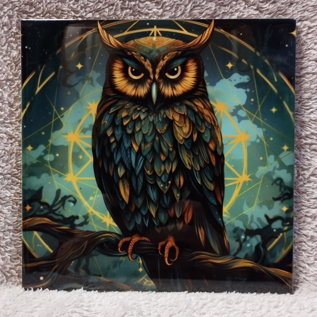 Hibou mandala turquoise