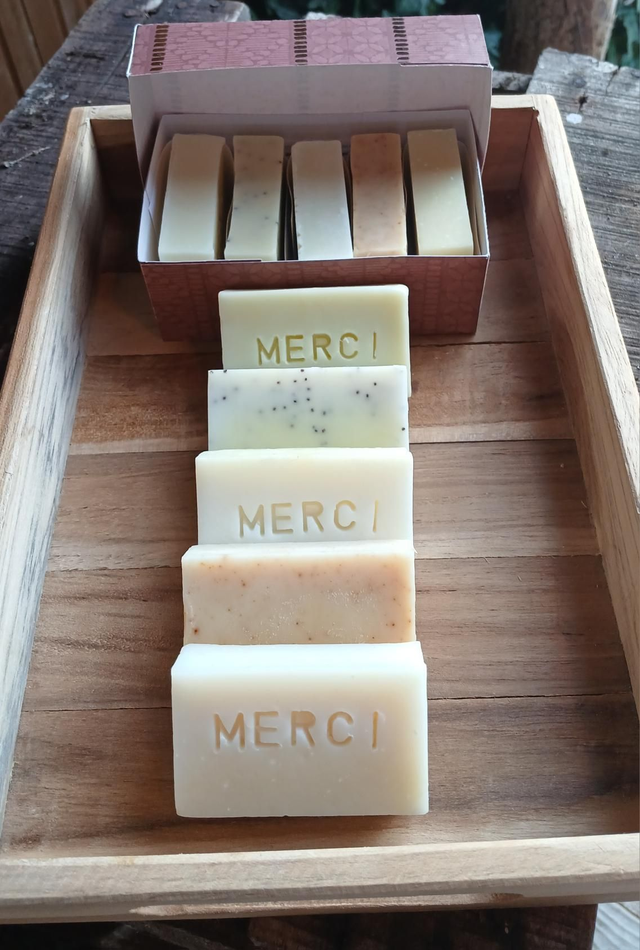 Coffret 5 savons "merci" 175 g