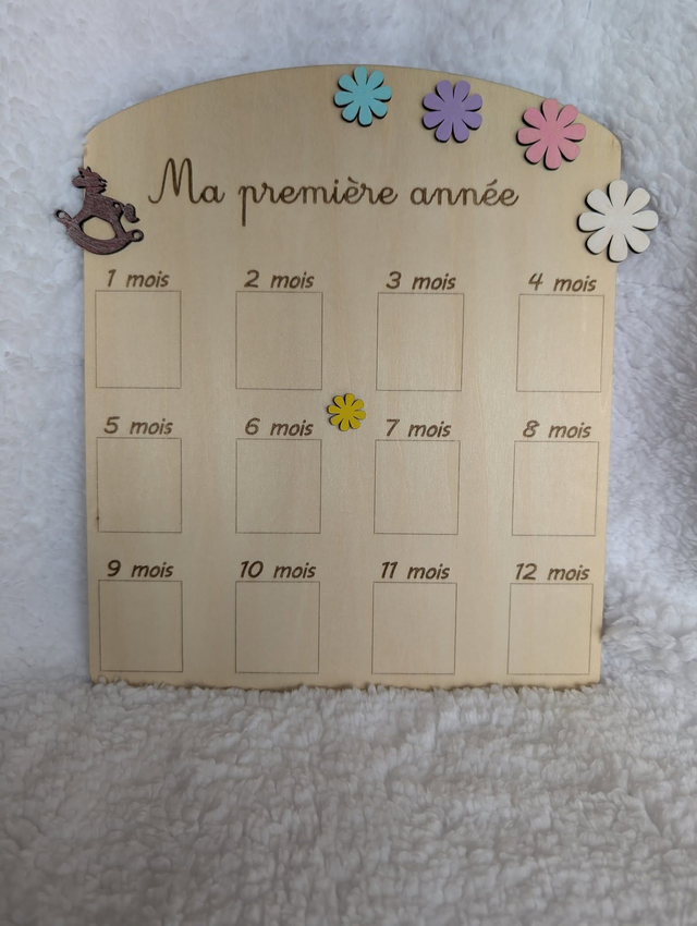 panneau mes premières années  30x30 cm environ