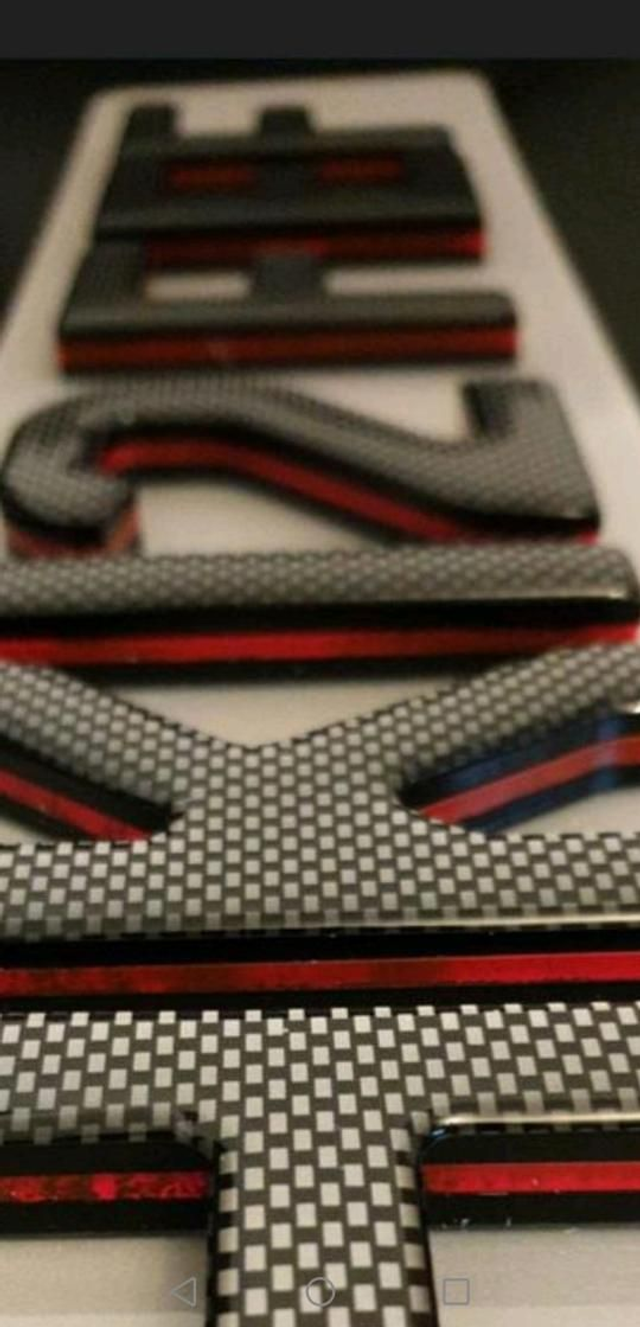 9mm Black &amp; Neon Red &amp; Black 4D with Carbon Gel